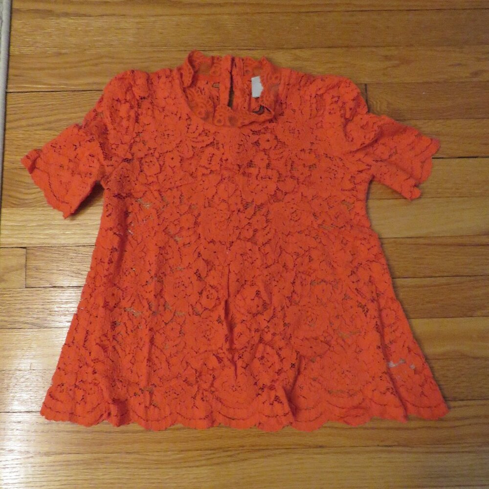 HD in Paris from Anthropologie - Dark orange/Red/Coral shirt - US 2 - VGUC